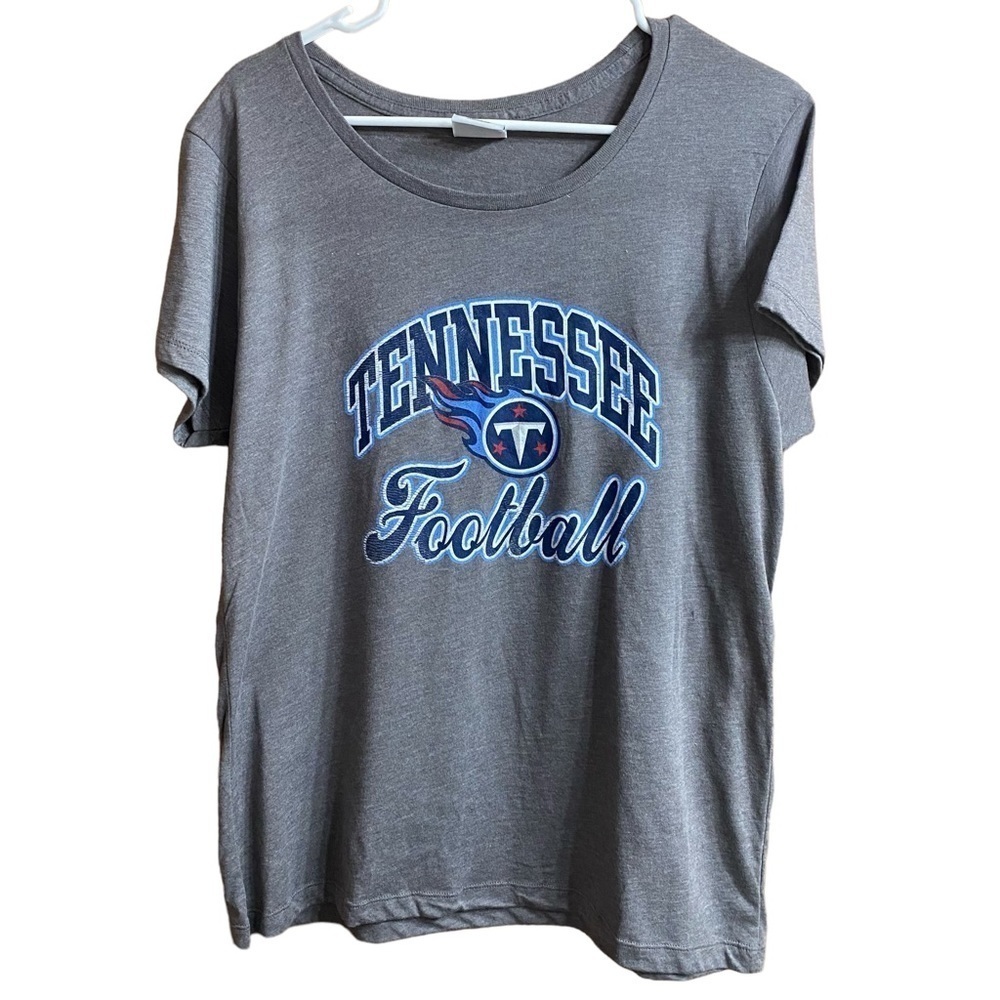 NFL Team Apparel Tennessee Titans Football Short Sleeve Gray Shirt Size Medium